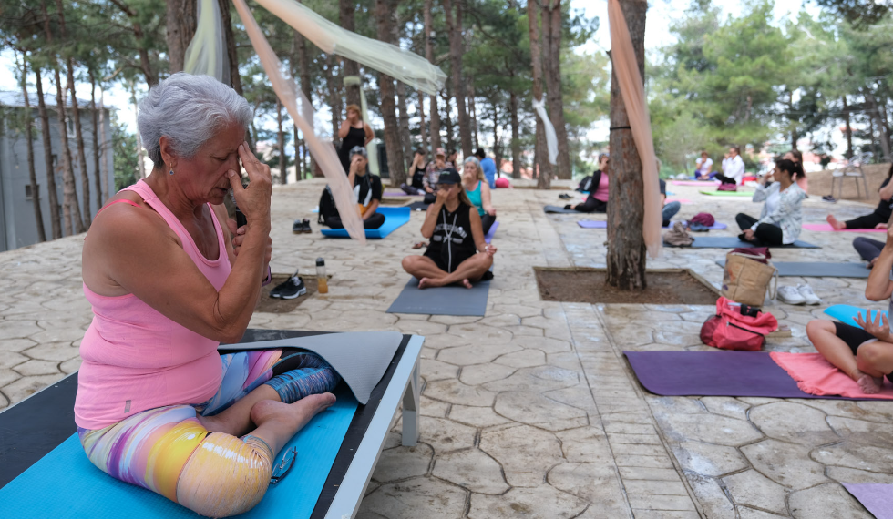 Women from Büyükçekmece met on World Yoga Day.